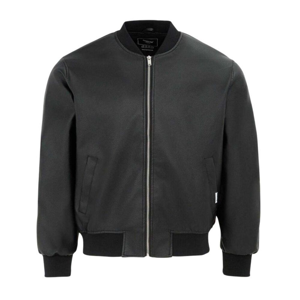 Firetrap Mens PU Bomber Jacket / Black